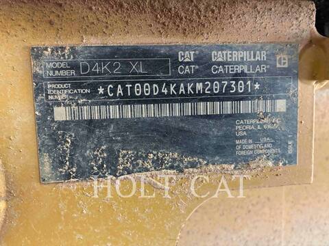 Caterpillar D4K2XL, Crawler Dozer, 1789 hours, S/N: KM207301, 2019 - Image 6