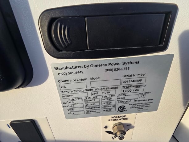 20 KW Generac #MDG2-25, diesel generator set, 480 Volts, 3-phase, 5 hours, 2023 - Image 4