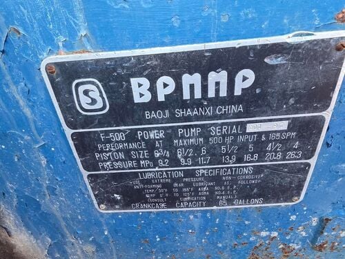 BPMMP #BSF-500, mud pump, 500 HP input, 165 SPM - Image 2