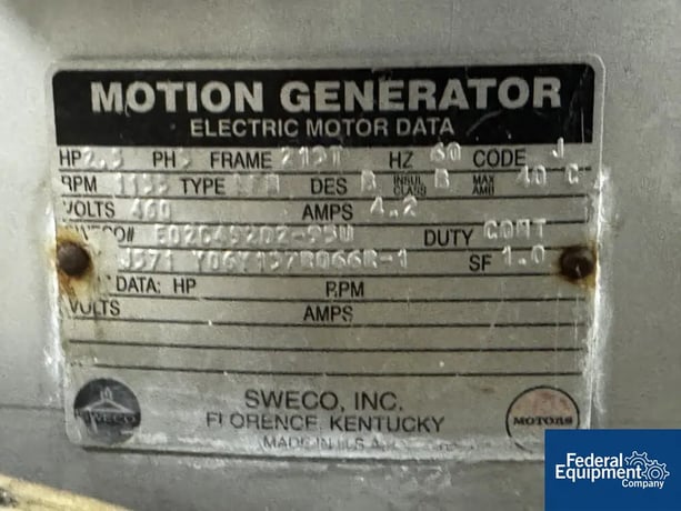 Sweco #ZS48Y888, vibro separator, 2.5 HP, on base, 460 V. - Image 7