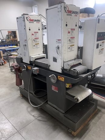 9" x 60" Timesavers #1121-11-00, belt grinder, 2-heads, 10-30 FPM, 3.25" diameter drum, 5 HP, 2016 - Image 3