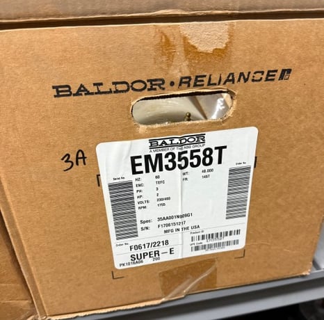 2 HP 1755 RPM Baldor #EM3558T, Industrial AC Electric Motor, Frame 145T, 230/460 Volts - Image 1
