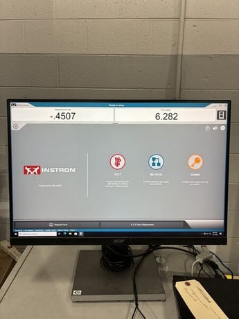 1125 lbf (5kN) Instron #34TM-5, Tensile Tester, 44" tension testing opening, 16.5" x 5" table, 44" testing - Image 3