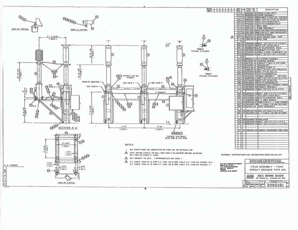 2000 Amp, ABB, HPL 145 / 25 A1 HPL 145/25 A1, 123 KV, 125 VDC C & T, LIVE TANK, BLG1002 MECH - Image 1
