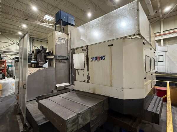 4.3" Toshiba, Shibaura #110R16, horizontal boring mill, Tosnuc 888 CNC Control, 55" x 63" full B-Axis rotary - Image 3