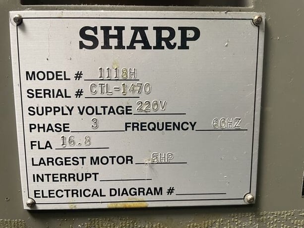 11" x 18" Sharp #1118H, Precision Toolroom Lathe, 6" swing over cross slide, 4000 RPM, inch/metric thread - Image 6