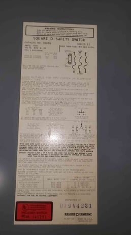 400 Amp. Square D #H365N, Safety Switch, 600 VAC, 3PH - Image 3