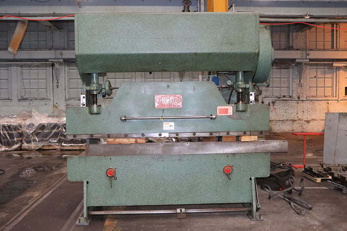 55 Ton, Dreis & Krump #68-B, mechanical press brake, 8' overall, 78" between housing, 3" stroke, 12" dia - Image 1