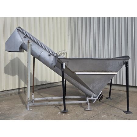 16" diameter x 10' long, MTC #MTCS-16-10, incline Stainless Steel screw auger conveyor - Image 3