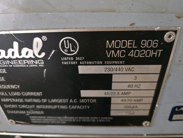 Fadal #VMC4020HT, CNC Vertical Machining Center, 48" x 20" table, 40" X, 20" Y, 20" Z, 15 HP, 10,000 RPM, CAT - Image 6