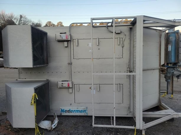 12000 cfm Nederman #NFSZ-3000, baghouse dust collector, reverse fan, 1830 sq.ft., 100 filter bags, 2014 - Image 2