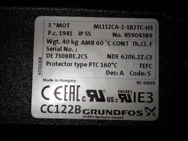111 GPM @ 136' TDH, Grundfos #MTR20-5/2-A-WB-A-HUUV, Multi-Stage Pump, counter clock wise, 5 HP, 3461 RPM - Image 6