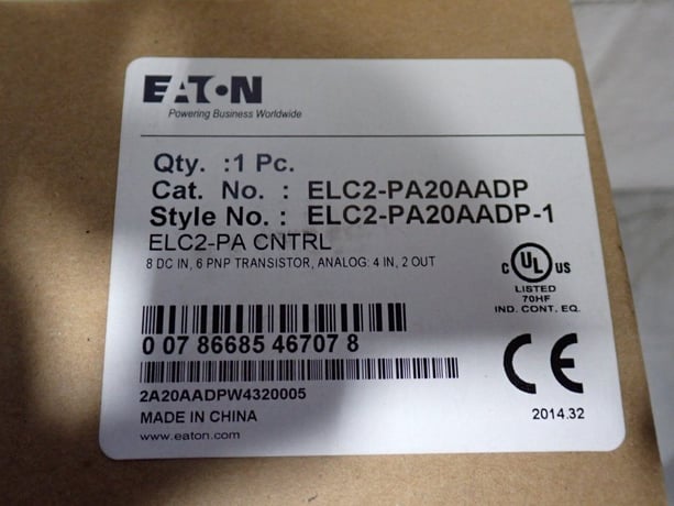Eaton #ELC2-PA20AADP, Programmable Logic Controller, 24 Qty., (8) DC In, (6) PNP Transistor, (4) In & (2) Out - Image 6