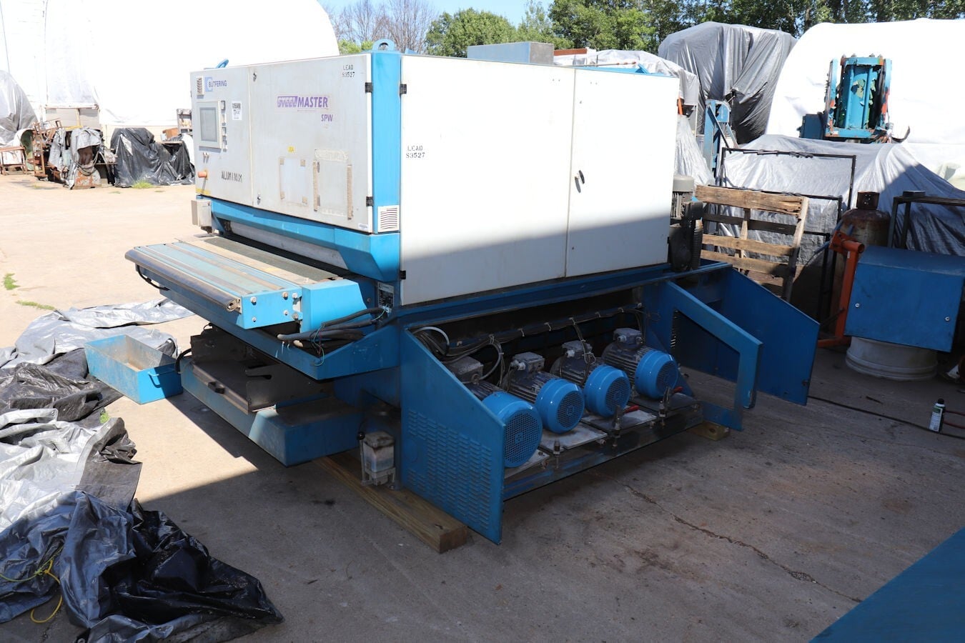53" Butfering Steelmaster #SPW-413-RRTT, Wet Belt Sander Buffer, 2/2 heads, 53" x 8.2' belt, - Image 4