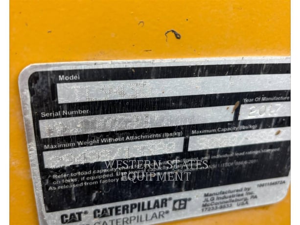 Cat TL943D, Telehandler, 4536 hours, S/N: MLJ00291, 2017 - Image 5