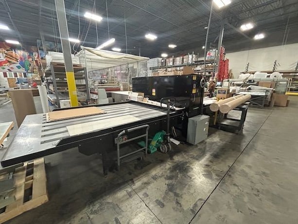 Cleen-Cut #DC80, roller die cutter, 80" W, powered table, coated top roller, 2017 - Image 1