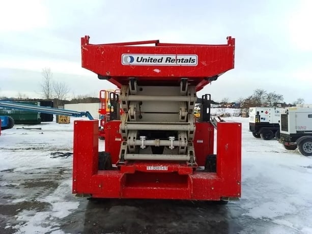 1200 lb. Mec #6092RT, rough terrain scissor lift, 66' work height, 60' platform height, 2021 - Image 2