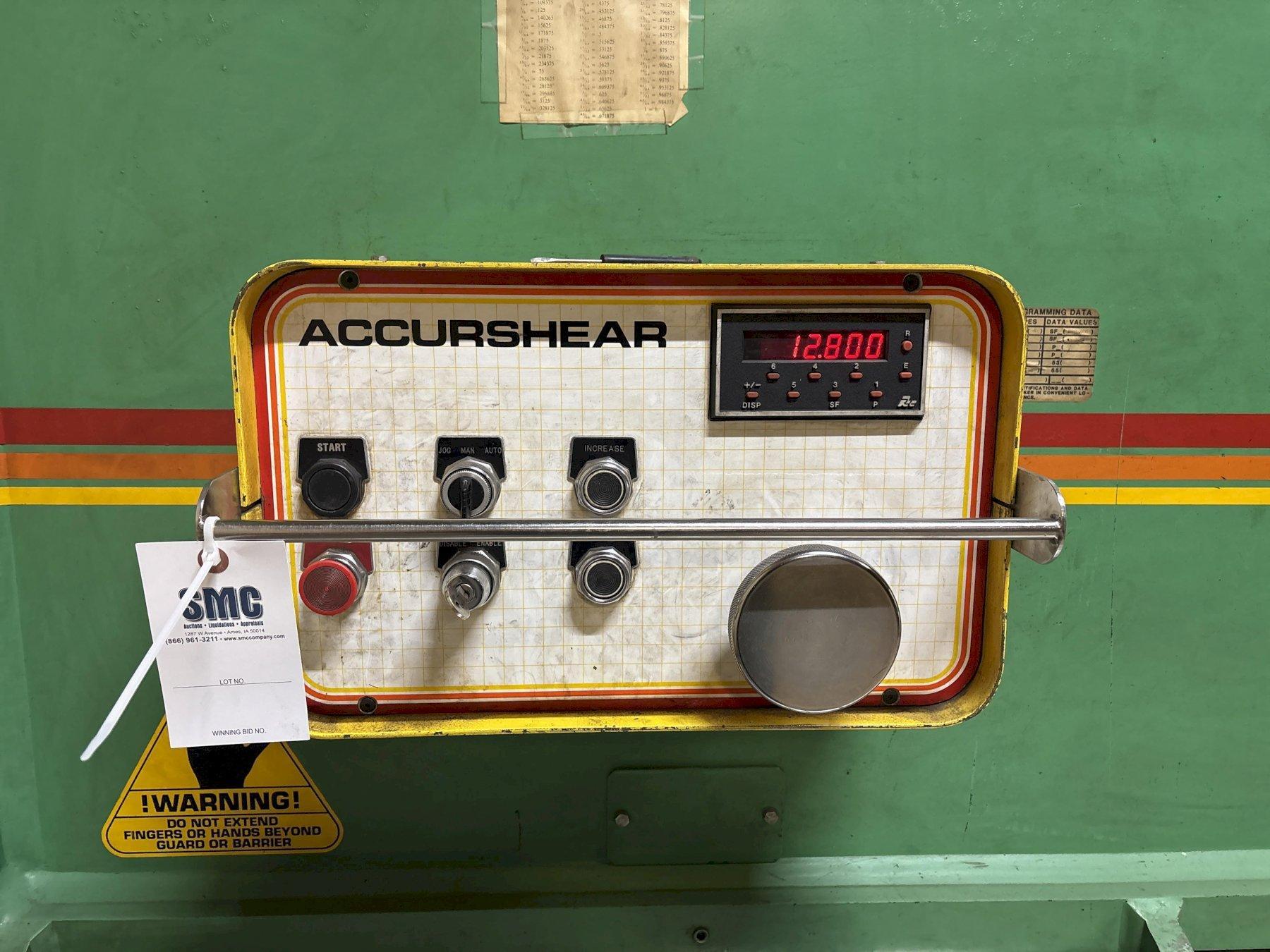 3/8" x 10' Accurshear #37510, Shear, 30 HP, 36" Back Gauge - Image 3