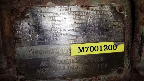 700 HP 1186 RPM Westinghouse, Frame 6809L, TEFC, 4160 Volts (2 available) - Image 2
