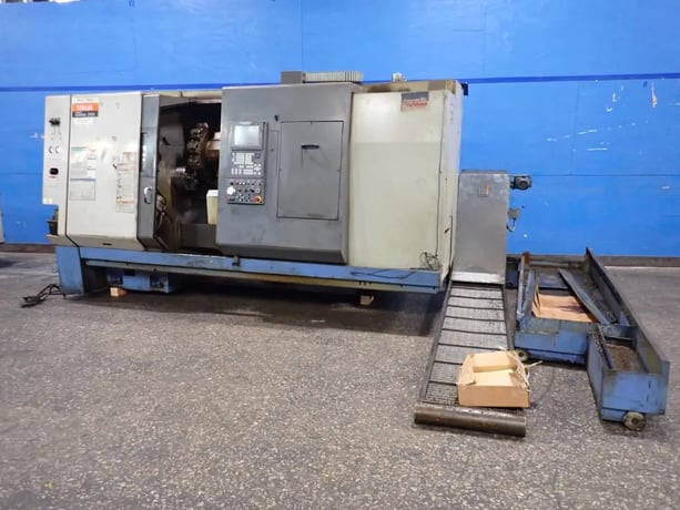 Mazak #SQR-200, CNC Lathe, 3 jaw 9" chuck, 2" bore, Chip Conv., tailstock, Mazatrol PC-Fusion-CNC-640-TE, 1999 - Image 1
