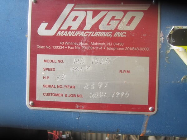 Jaygo #HS1530, mixer, dispersion, 30 HP, Stainless Steel (2 available) - Image 8