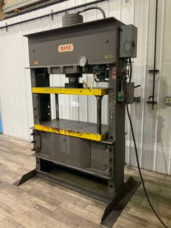 175 Ton, Dake #908-175, Hydraulic H-Frame Press, 20" x 55" bed, 48" between uprights, 17" stroke of ram, 20" - Image 1