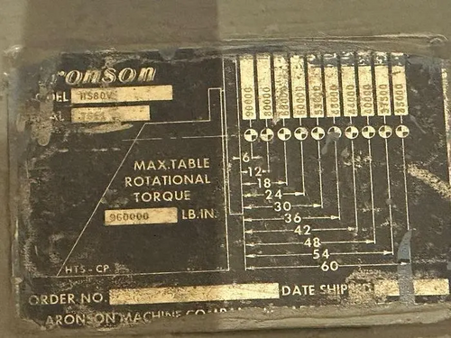 90,000 lb. Aronson #HS80V, Welding Positioner, variable speed - Image 1