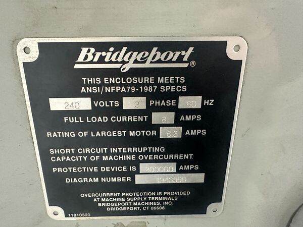 Bridgeport #EZ-Trak-DX, CNC vertical knee mill, 9" x48" table, 2 HP, 36" X, 12" Y, 16" W, 5" Z, R-8, 60-4200 - Image 9
