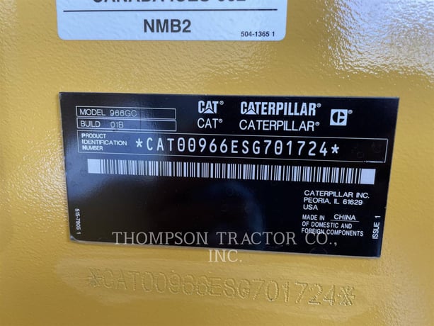 Cat 966GC, Wheel Loader, 828 hours, S/N: SG701724, 2025 - Image 2