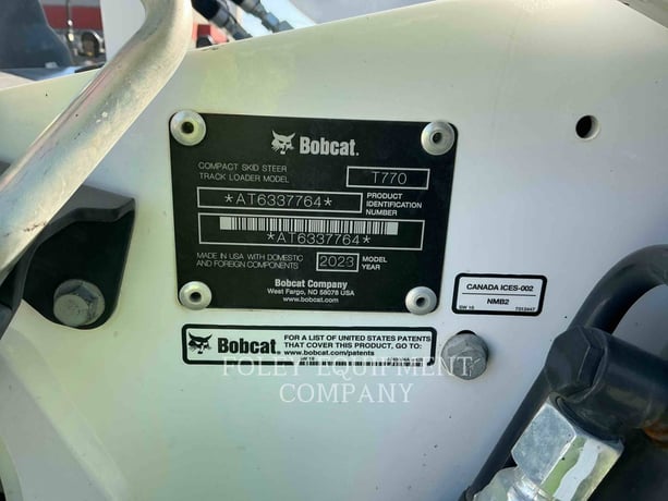 Bobcat T770, Skid Steer Loader, 571 hours, S/N: AT6337764, 2023 - Image 5