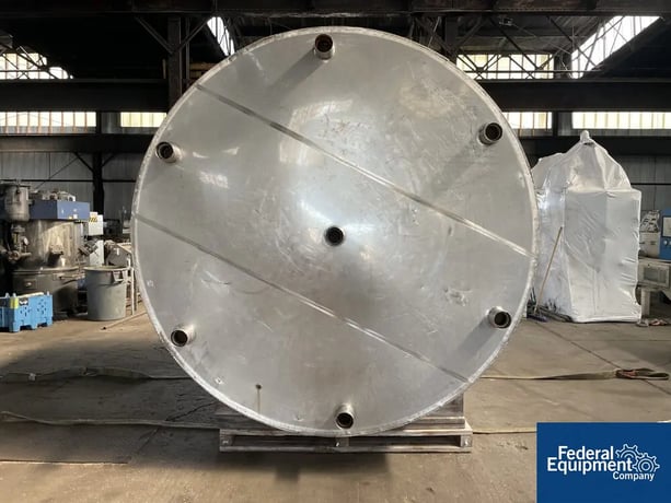 3000 gallon Cherry Burrell, Jacketed Tank, Stainless Steel, 96" diameter x 108" straight side, dish top, flat - Image 4