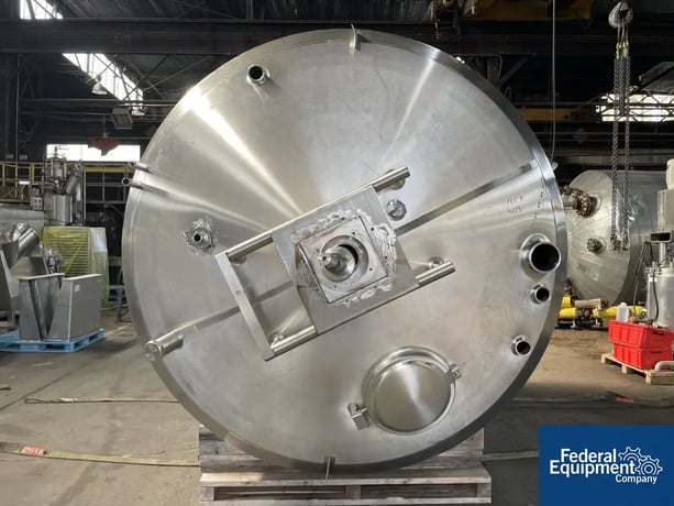 3000 gallon Cherry Burrell, Jacketed Tank, Stainless Steel, 96" diameter x 108" straight side, dish top, flat - Image 7