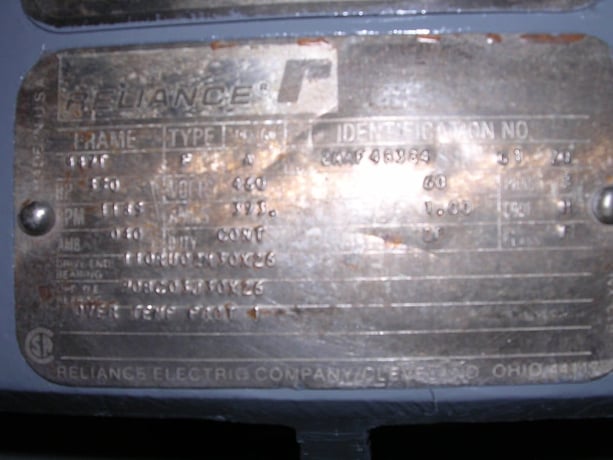 350 HP 1200 RPM Reliance, Frame 449TZ, DP, roller/ball, 460 V.(2 available) - Image 2