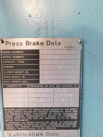 135 Ton, Niagara #HBM-135-8-10, hydraulic press brake, 10' overall, 102" between housing, 8" stroke, 7" - Image 3