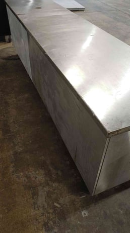 Open Front Cabinet Cafeteria Table, 14 Gauge Stainless Steel - Image 2