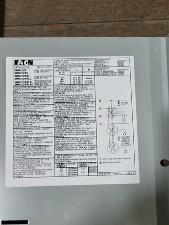 125 Amps, Eaton #3MM312RRL, Meter Stack, 3 Socket, 1ph, 3W. 120/240 VAC, 800A Bus, unused - Image 7