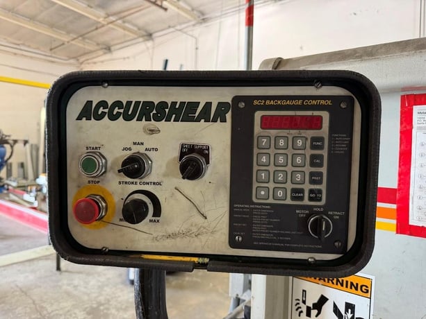1/4" x 12' Accurshear #625012, CNC hydraulic shear, 20 SPM, 36" Back Gauge, Accurshear SC2 Backgauge Control - Image 3