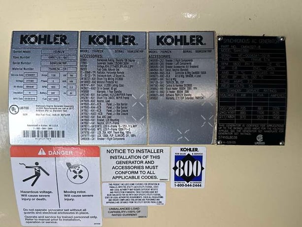 750 KW Kohler #750REZK, Natural gas generator set, 277/480 Volts, 976 hours, 1059 HP @ 1800 RPM, Siemens - Image 10