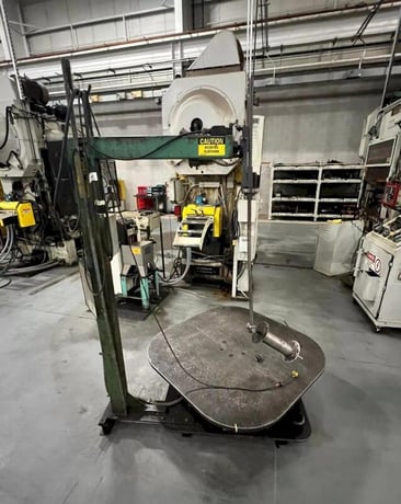 6000 lb. Coilmate #CM6048, pallet decoiler, 48" table diameter, 27 RPM, 37" stack height, dancer arm, 1995 - Image 2