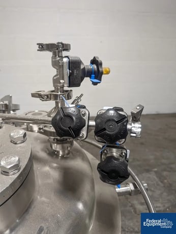 39.6 gallon Precision, Jacketed Receiver Tank, 316L Stainless Steel, 45/100 psi, 150L, 28" diameter x 17" - Image 7