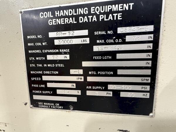 30000 lb. Cooper Weymouth Peterson, Servo Coil Feed Line, 72" coil width, 1999 - Image 10