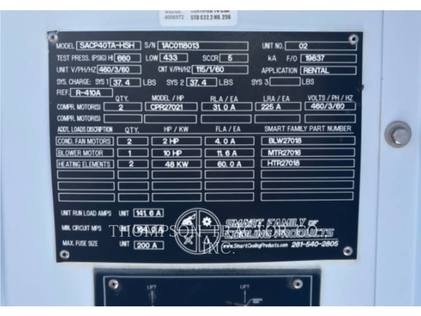 Other TCAC40TON, Temperature Control, S/N: 1AC0118013, 2018 - Image 3