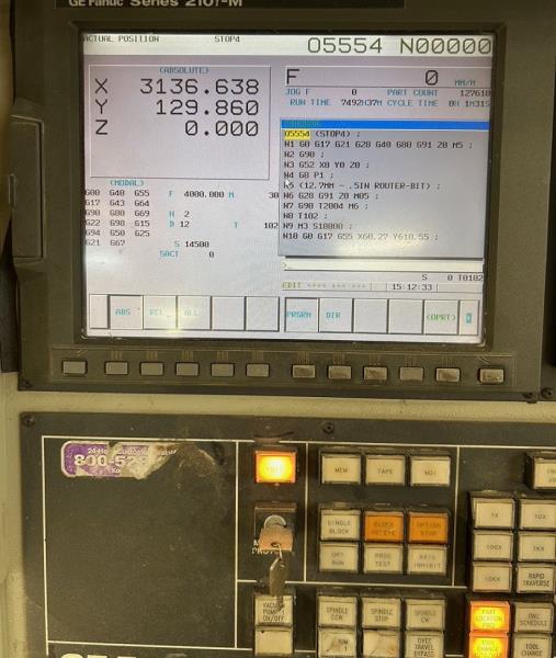 Komo #VR-510-Mach-One, CNC router, 60" x120" tbl., 8 ATC, 12 HP, BT30, 18k RPM, 2000 - Image 10