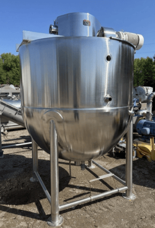 1000 gallon Lee #1000D9MS, Double Motion Jacketed Mix Kettle w/ Scrape Agitation, Stainless Steel, 6' - Image 1