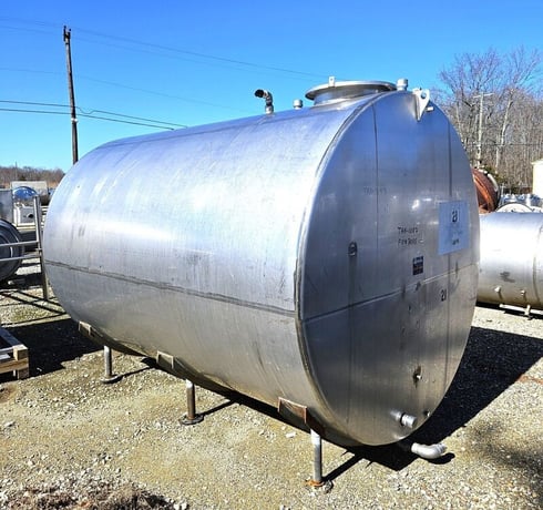 3000 gallon Perma-San, Horizontal Stainless Steel Storage Tank, 7' diameter x 10' height - Image 2