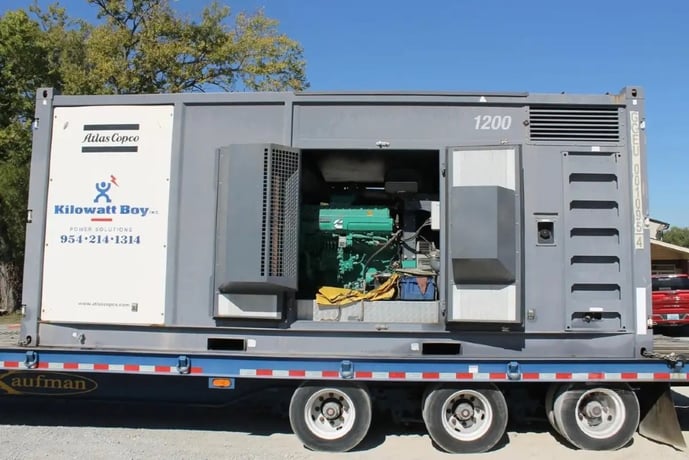 1000 KW Atlas Copco #QAC1200, Containerized Rental Type Generator on Trailer - Image 1