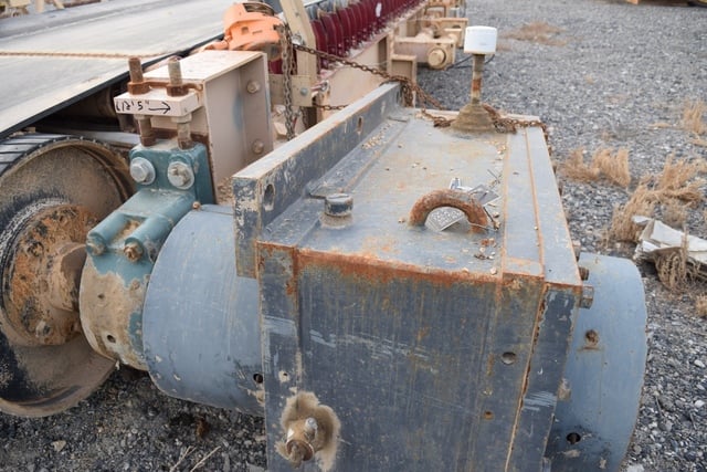 5' wide x 28' +- long belt conveyor, 3/4" thick, rubber impact idlers, Falk gearbox reducer - Image 9