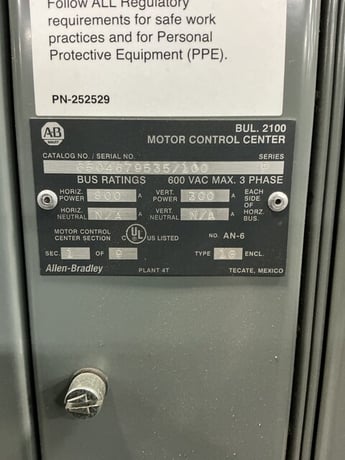 Allen-Bradley, Centerline 2100, motor control center, 800 amp, 600 VAC - Image 6
