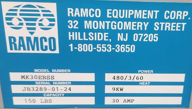 Ramco Migi-Kleen Hot Air Knife Dryer #MK30EBSS, Industrial Parts Dryer, Auto Cycle, Oscillating Platform, Air - Image 8