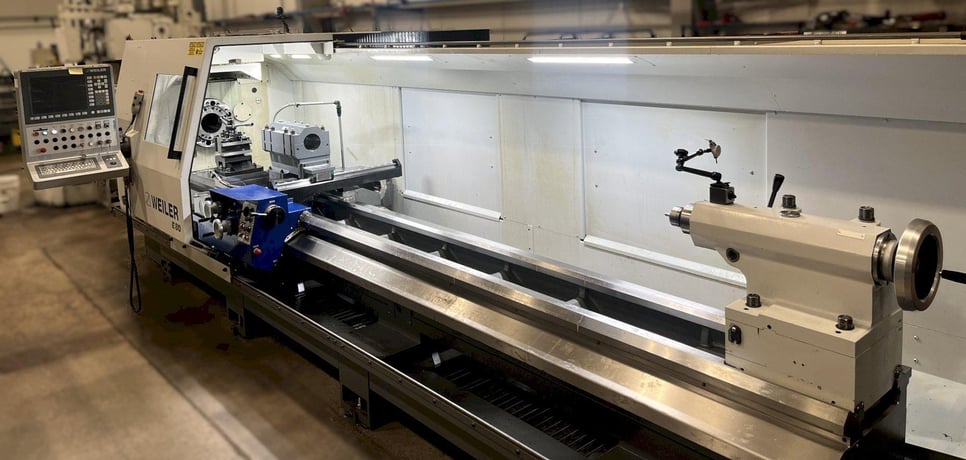 Weiler #E80X4500, flat bed CNC lathe, 34" swing, 20" SOCS, 31" chuck, 4-jaw, 6.5" bore, 177" centers, 48 HP - Image 2